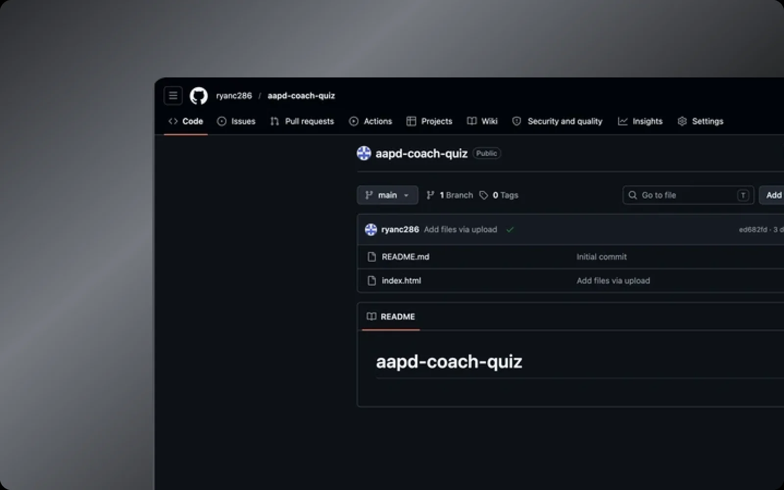 The quiz hosted on GitHub Pages