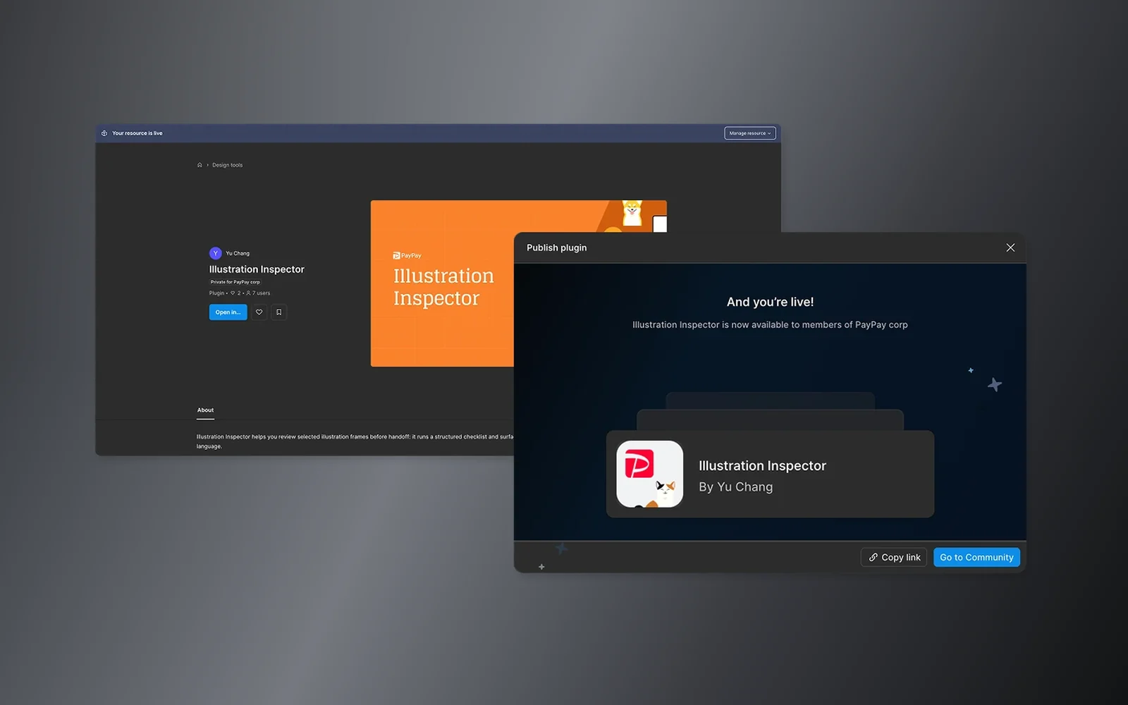 Illustration Inspector, published to the PayPay design team