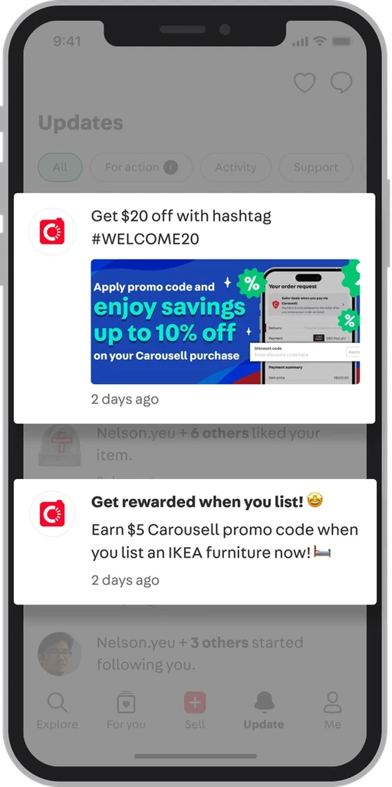 Marketing as a notification