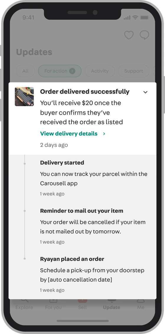 One timeline per order