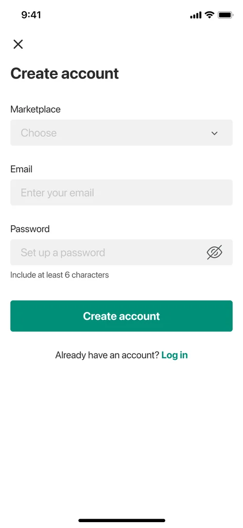 Create account