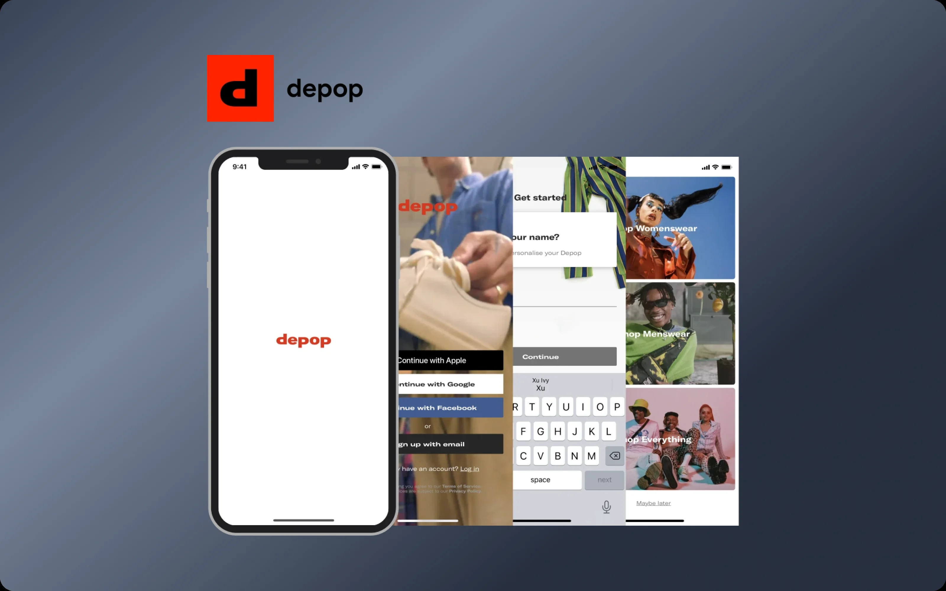 Depop's sign-up flow