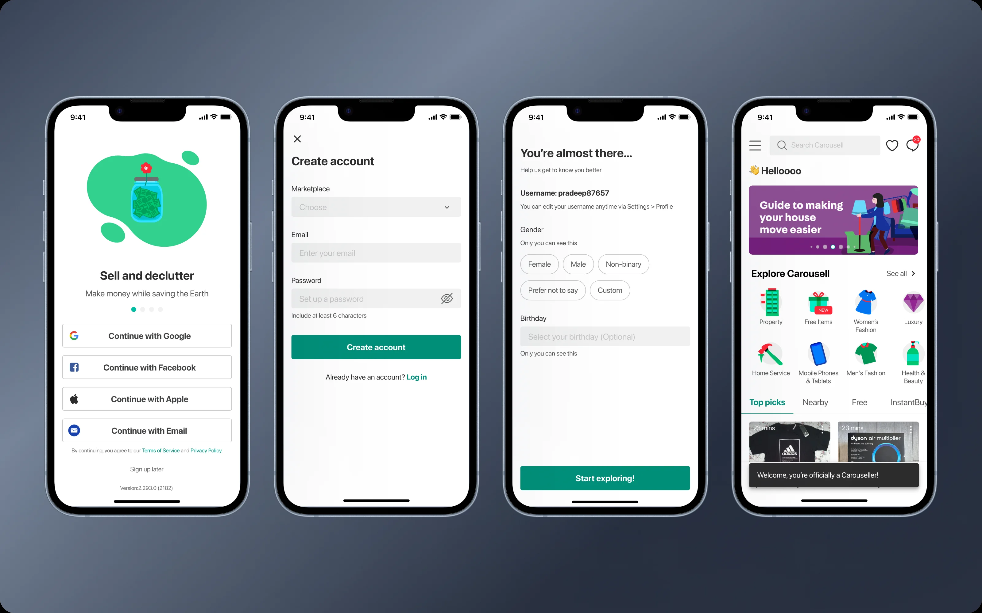 The new sign-up, screen by screen